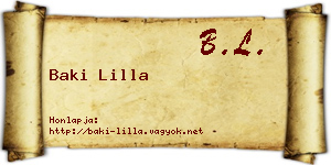 Baki Lilla névjegykártya